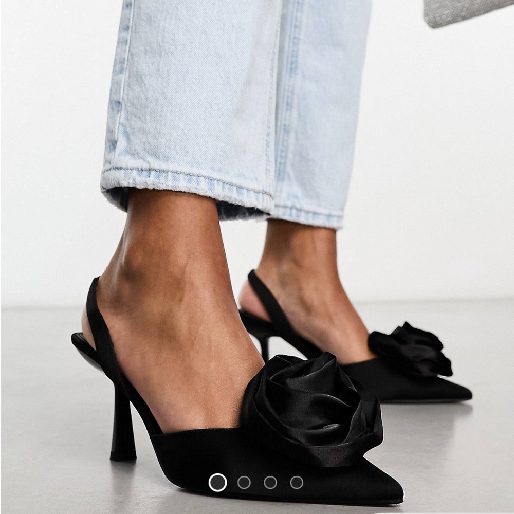 ASOS Black Heels with Floral Detail